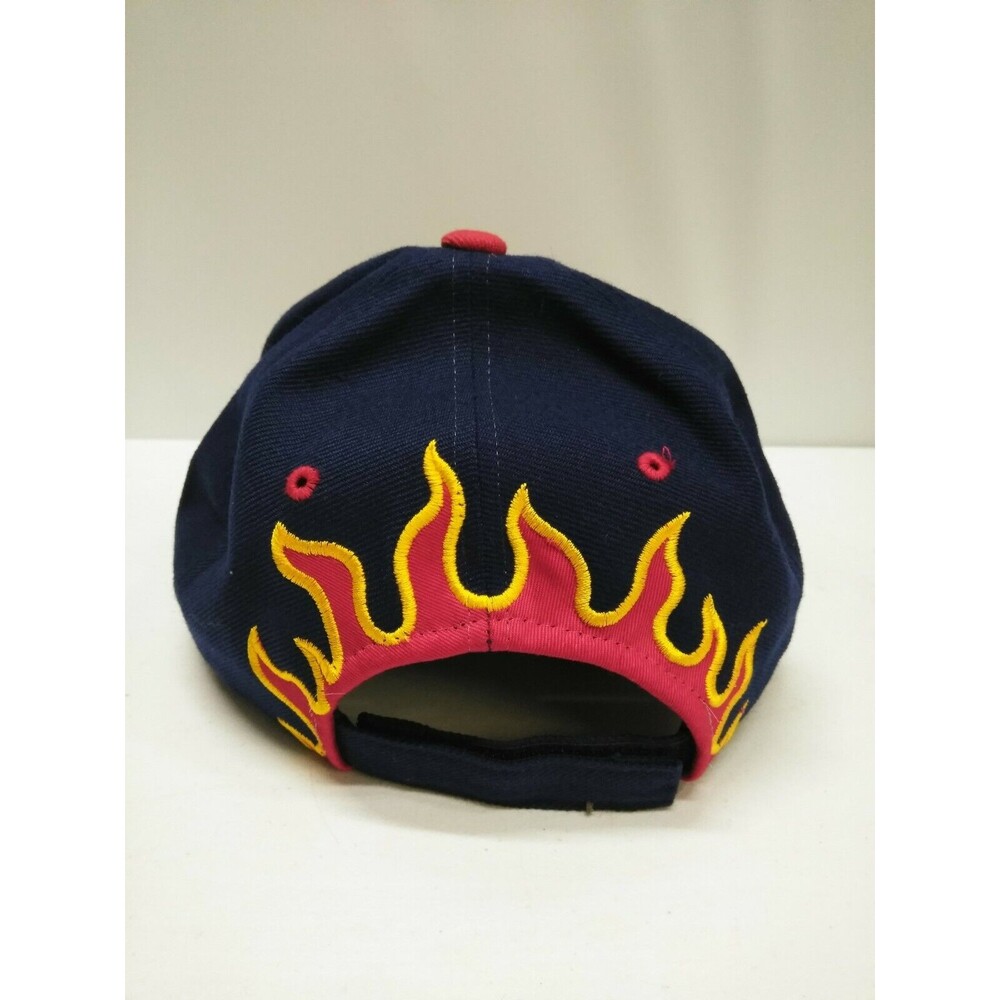 RC Farms Cap Hat Trucker Red Blue Yellow Embroidered Donkey Fire Flames One Size - Picture 6 of 9